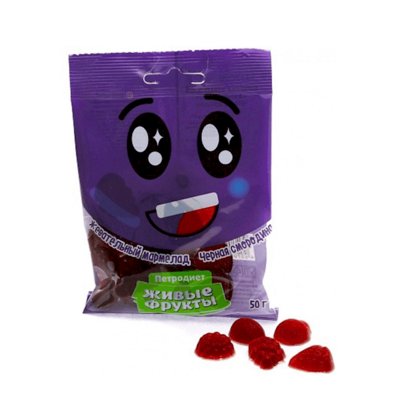 Мармелад жевательный Живые фрукты черная смородина, 50 г