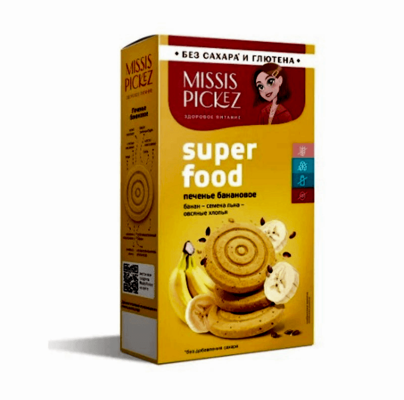 Печенье банановое Superfod Missis Pickez, 100 г