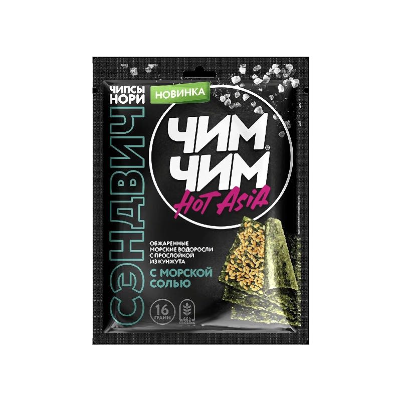 Чипсы нори сэндвич с морской солью, 16 г