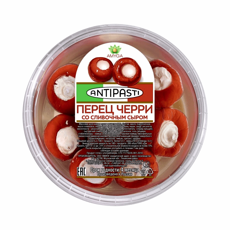 Перец черри со сливочным сыром, 250 г