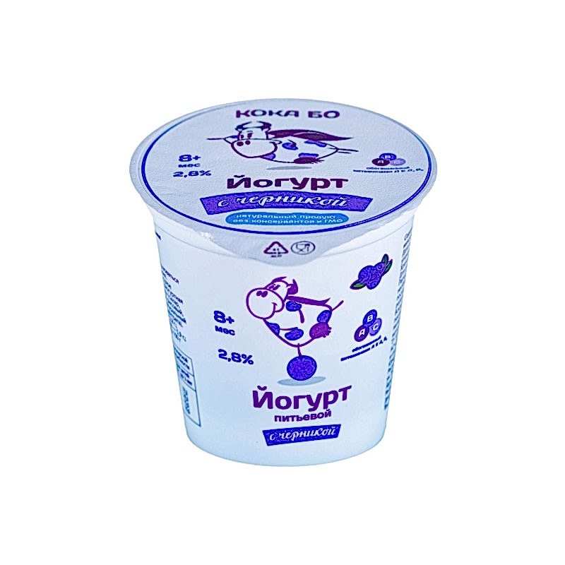 Йогурт питьевой черника 2,8%, 125 г