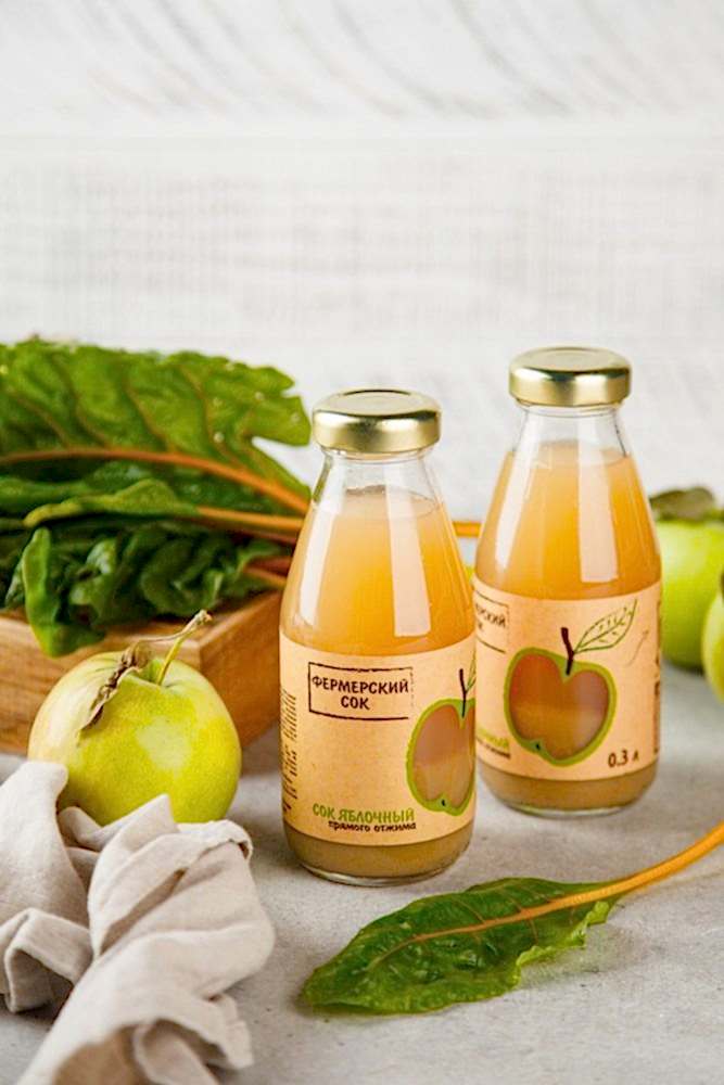 Сок фермерский яблочный, 300 мл