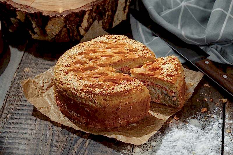 Пирог с форелью и саго 750 гр