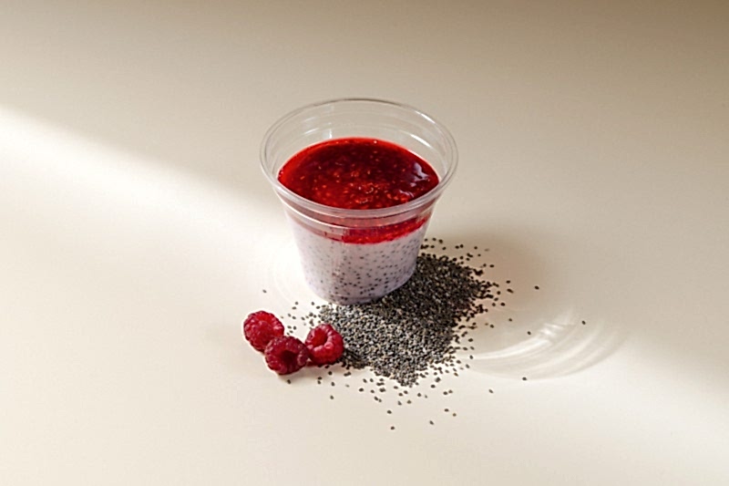 Пудинг с семенами чиа и малиной 165 гр