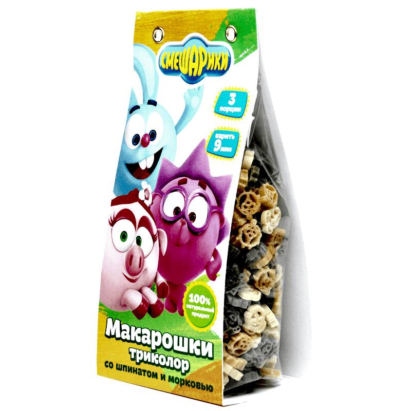 Макарошки СМЕШАРИКИ триколор, 250 г