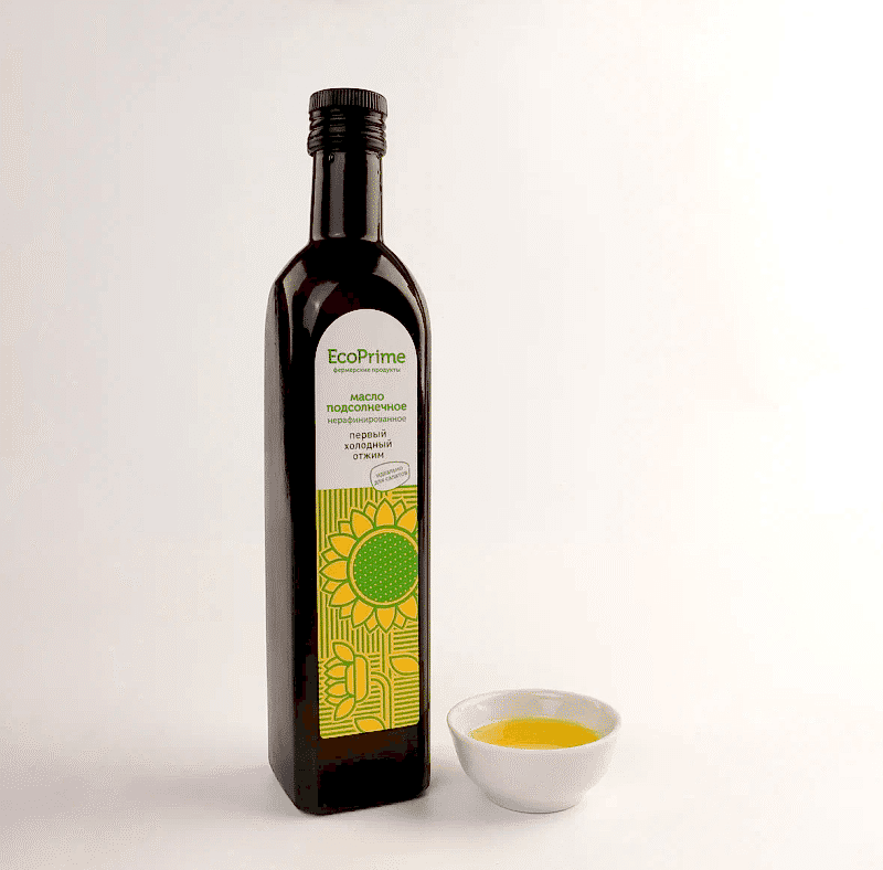 Масло подсолнечное EcoPrime (стекл.бут.), 500 мл