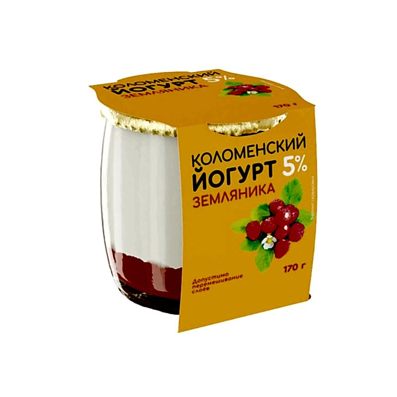 Йогурт земляника мдж 5% (Коломенское), 170 г