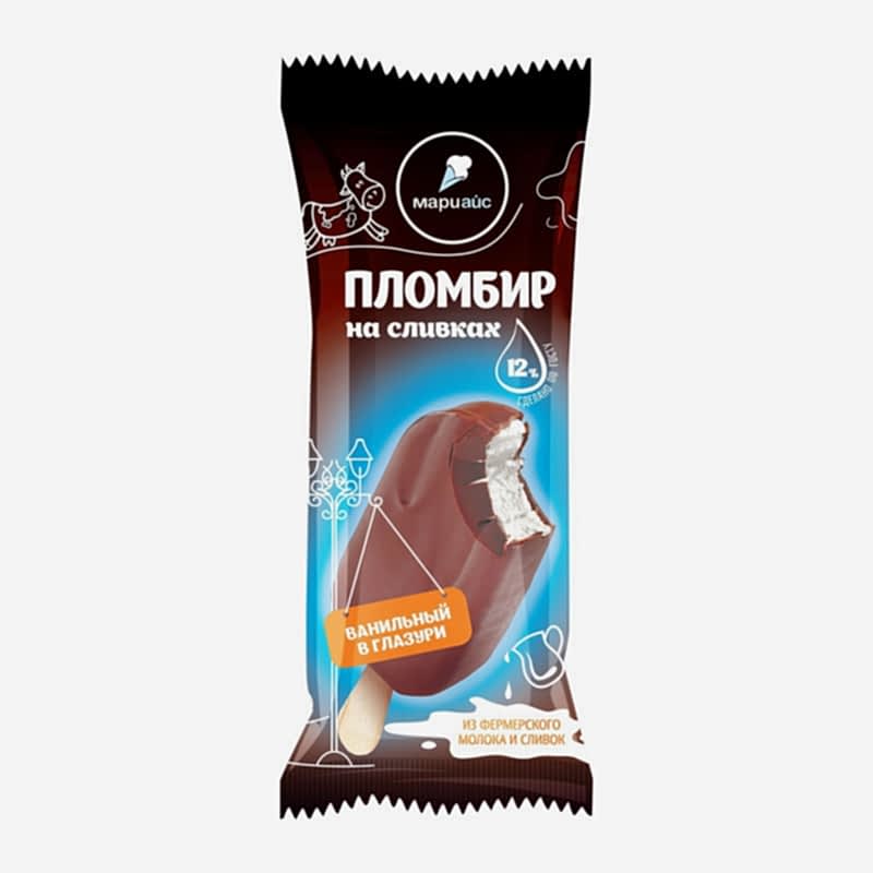 Мороженое Эскимо Пломбир ГОСТ в шоколаде, 55 г