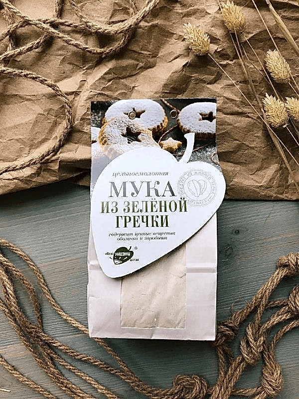 Мука из зеленой гречки цельносмолотая, 500 г