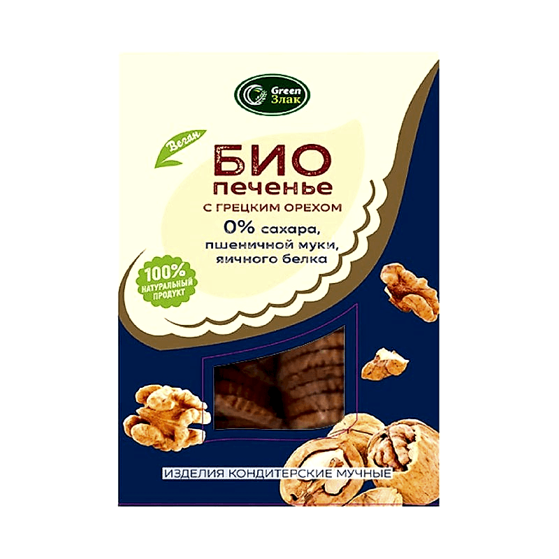 Печенье БИО с грецким орехом, 150 г