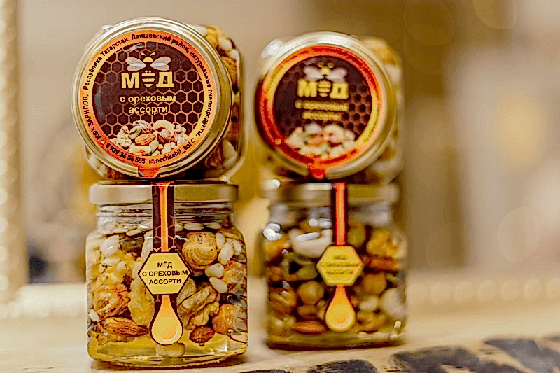 Мед с орехами КФХ Зарипов, 330 гр