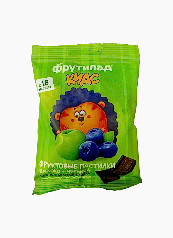 Пастилки фруктовые для детского питания яблоко-черника, 30 г