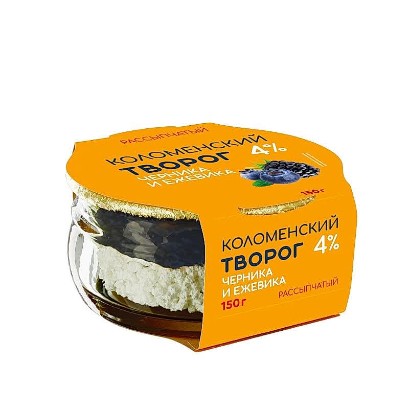 Творог рассыпчатый черника-ежевика мдж 4% (Коломенское), 150 г