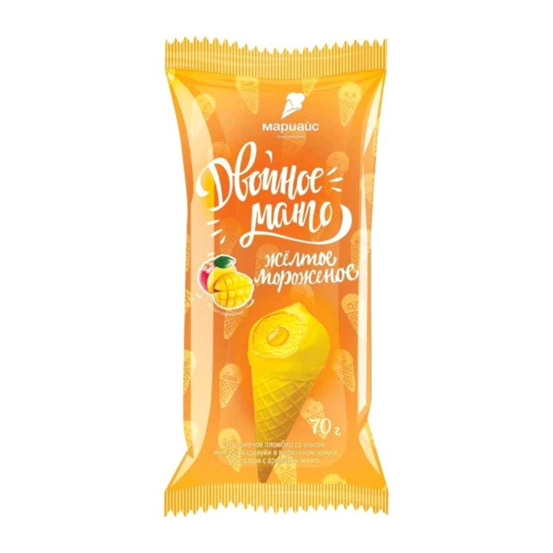 Мороженое со вкусом манго и маракуйи, 70 гр