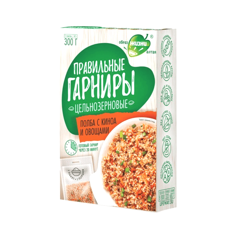 Полба с киноа и овощами Правильные гарниры, 300 г