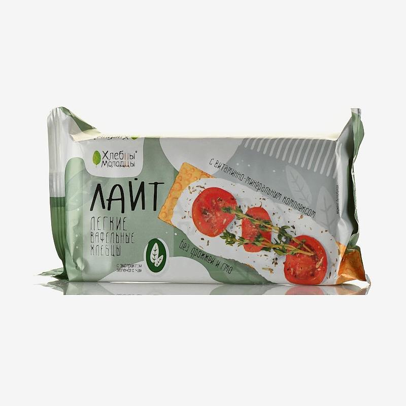 Хлебцы лайт вафельные с экстрактом зеленого чая, 70 гр